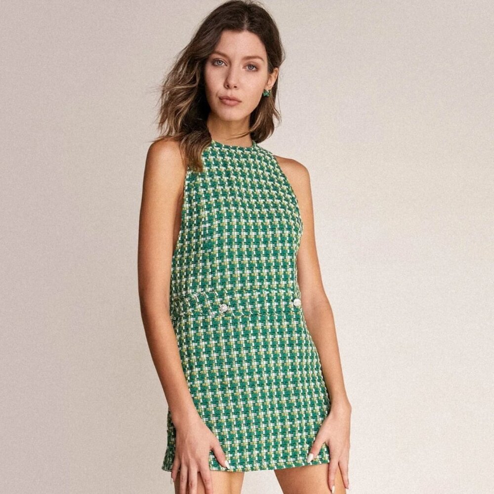 J.ING Women's Green and Yellow Dress
